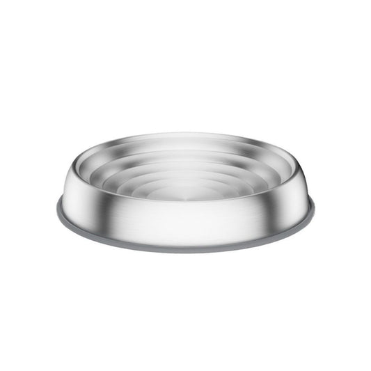 Shallow Stainless Steel Cat Bowl with Non-Slip Mat