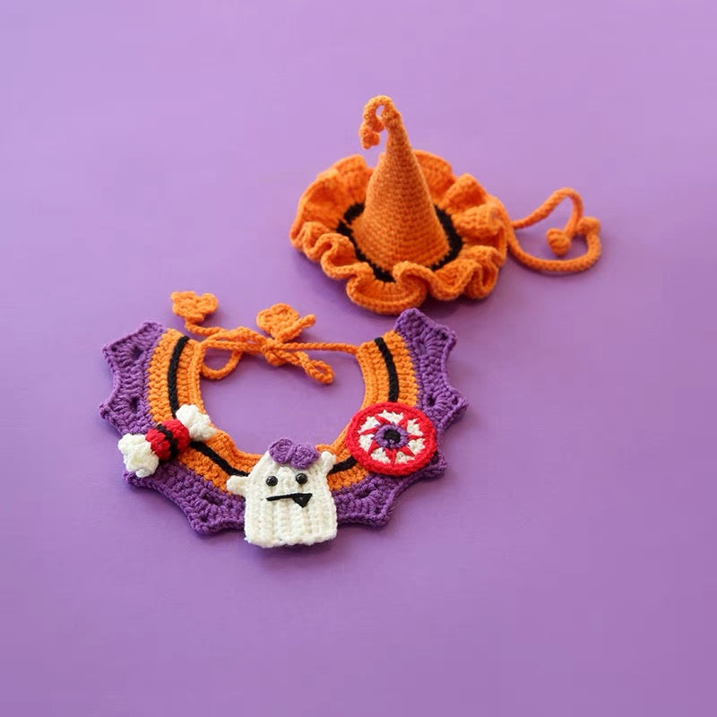 Halloween cat dog bib pumpkin costume