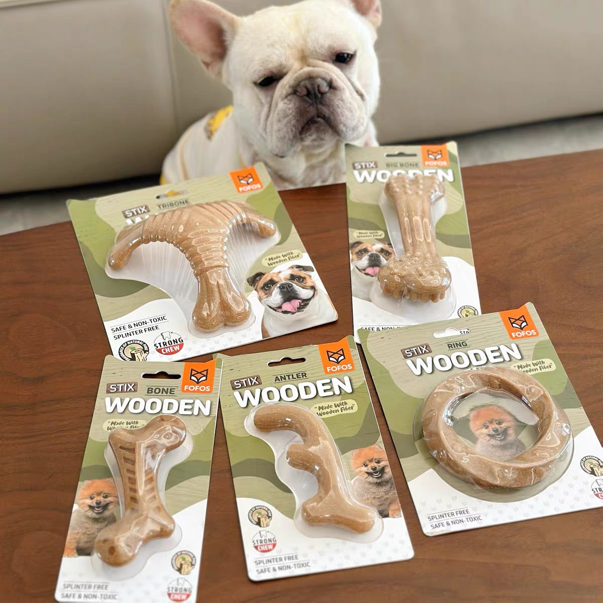 Natural wooden fiber dog strong chew toys