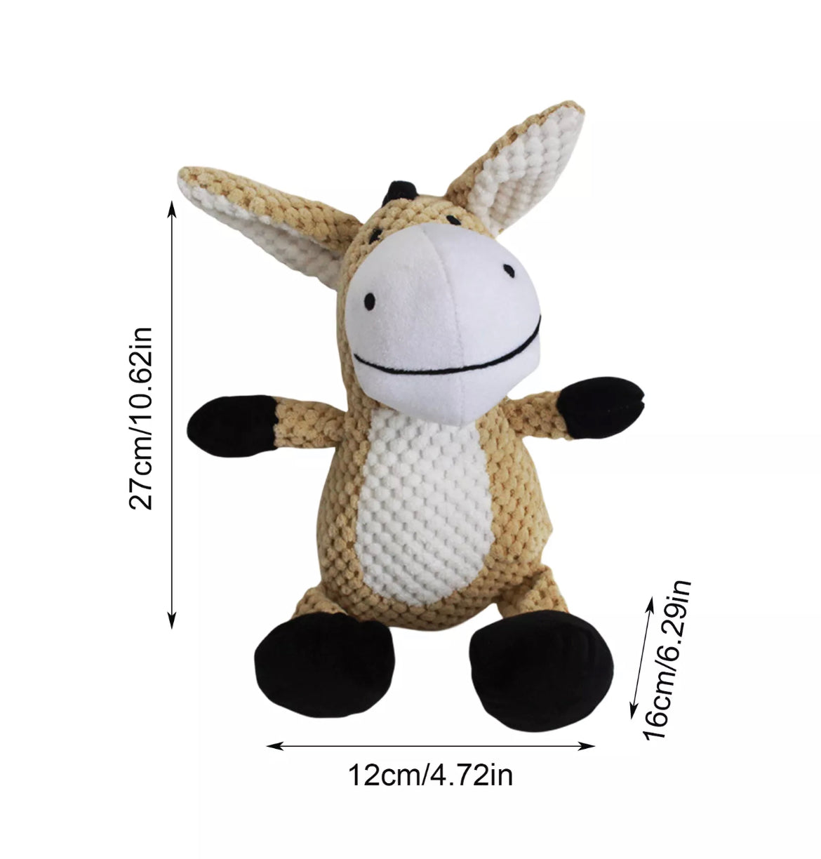 Donkey squeaker plush toy