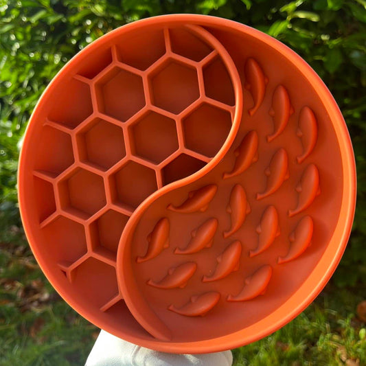 Honeycomb Slow Feeder Bowls Orange