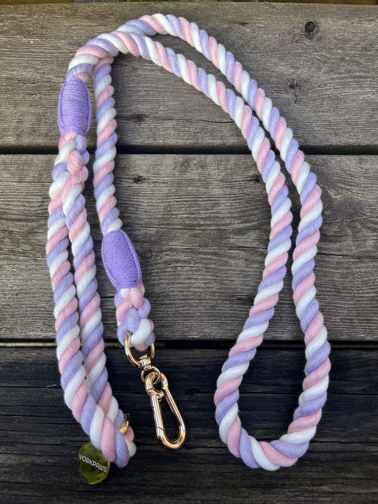 5ft Dog Rope Lead Rainbows purple