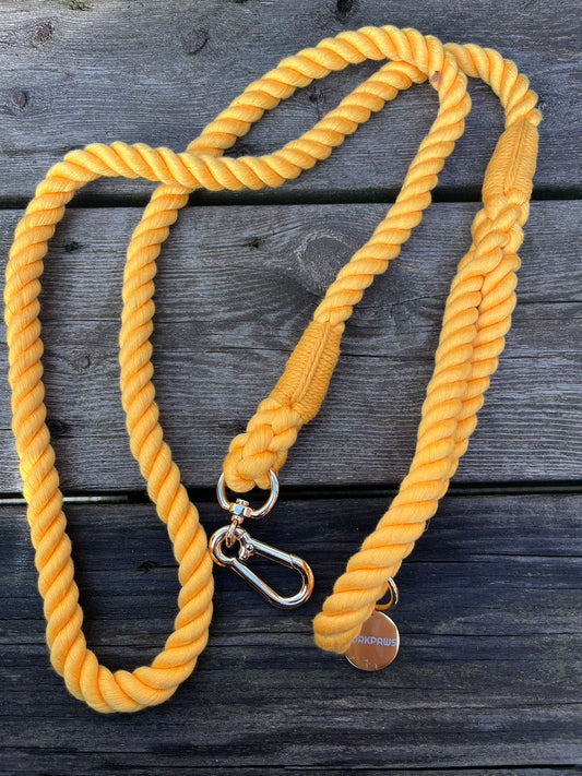 5ft Dog Rope Lead Yellow